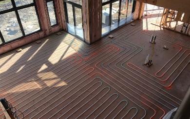 Living Room Radiant Infloor with concrete overpour